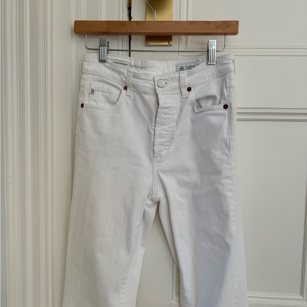 AG los angeles straight leg white jeans